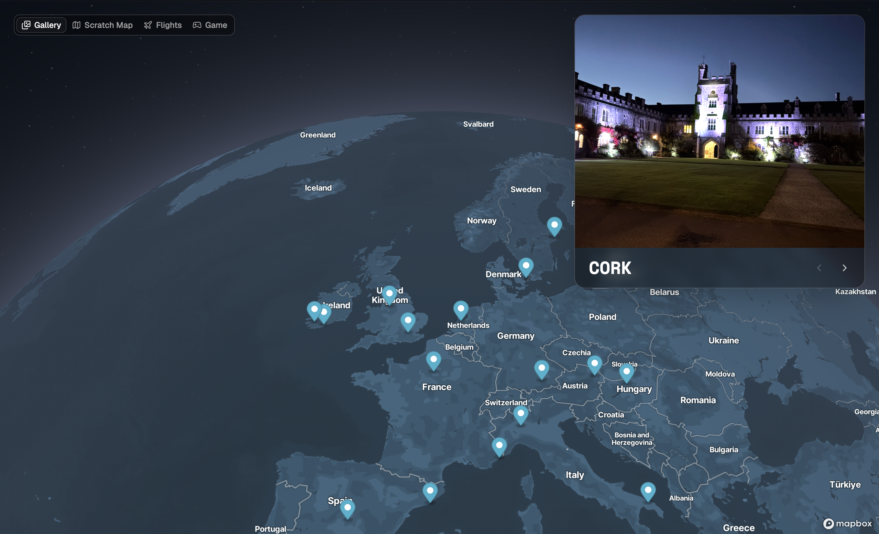 Travel Map site screenshot